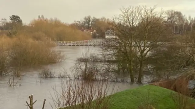 Swing Bridge over River Ouse in Cawood