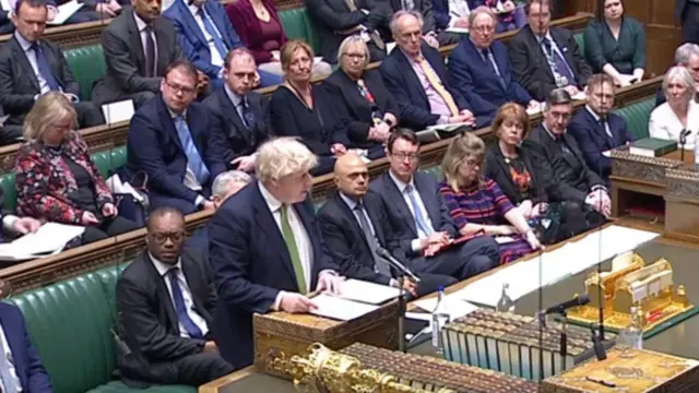 Boris Johnson in House of Commons