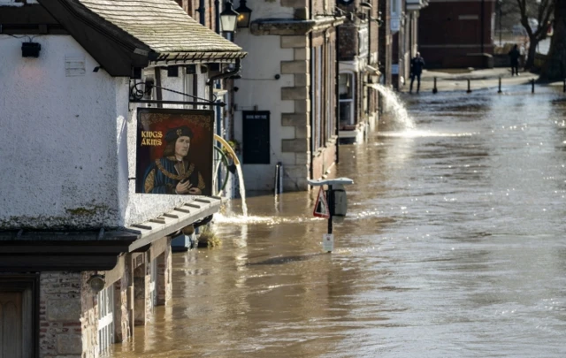 View of flood water in York, Yorkshire, after the River Ouse overtopped its banks.