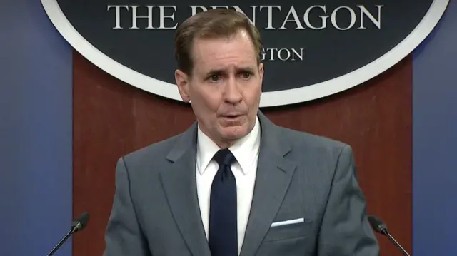 John Kirby speaking at the Pentagon