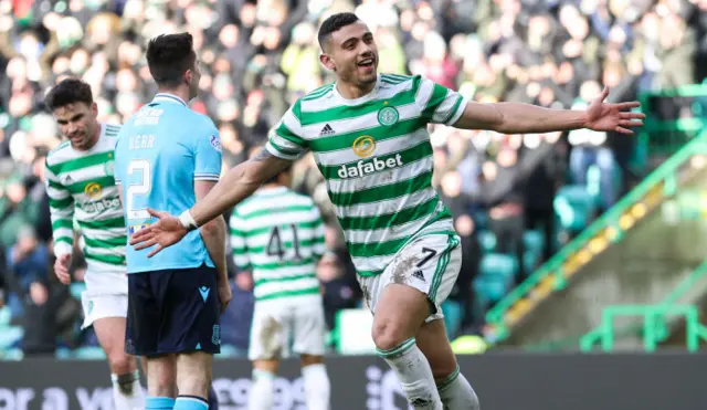 Giorgos Giakoumakis was Celtic's hat-trick hero on Sunday