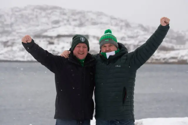 Some intrepid Celtic fans have made the journey to northern Norway