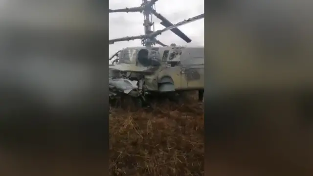 Downed Russian helicopter