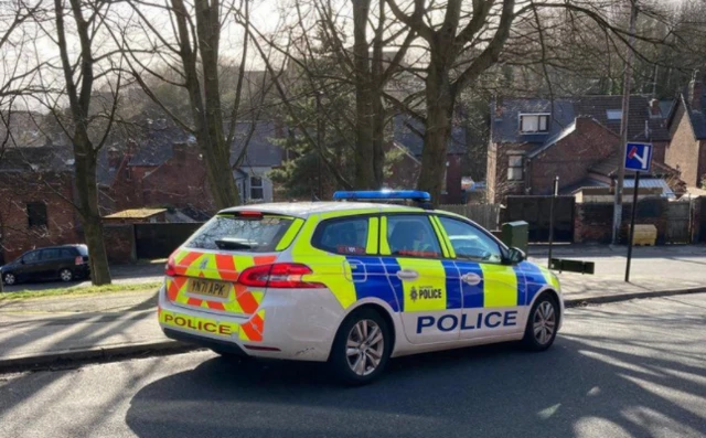 Police car at scene