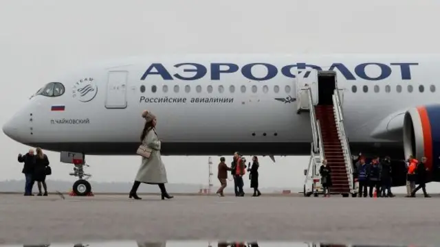 Aeroflot aeroplane on the ground