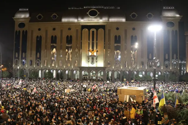 protesters in Georgia