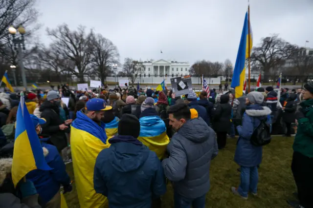 Protesters outside the White House