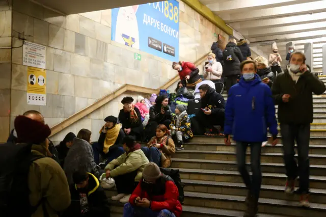 People shelter in train station