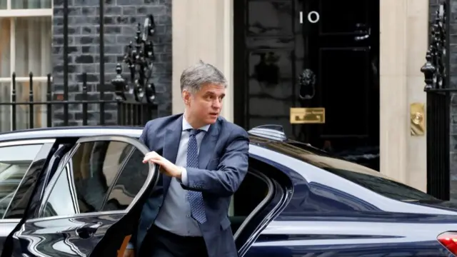 Vadym Prystaiko seen outside Number 10 earlier this week