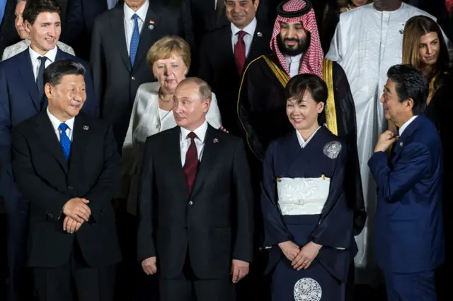 Putin among world leaders at the G20 summit in 2019