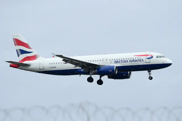 A British airways flight takes off