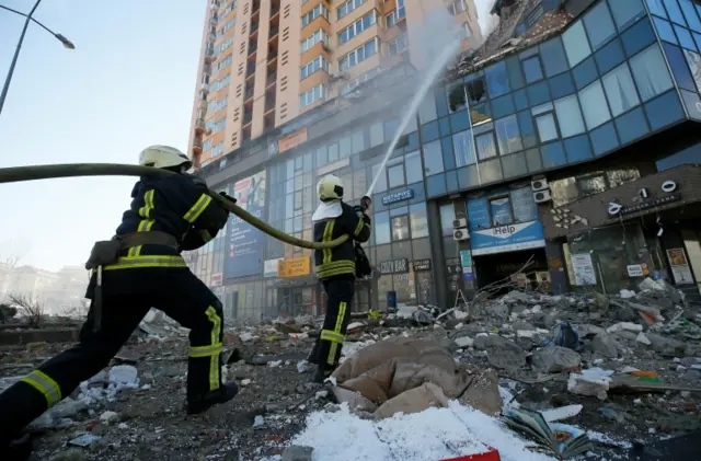 Damaged apartment building