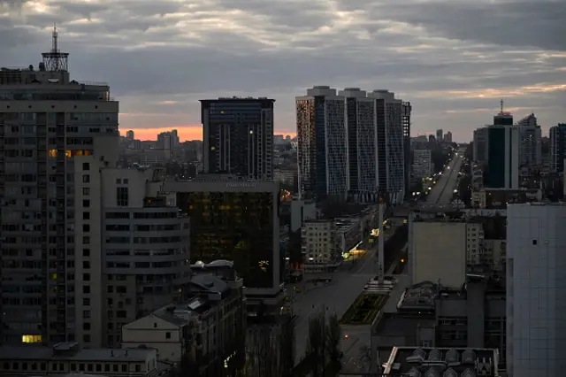 An empty street in Kyiv