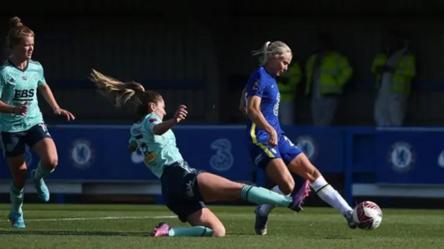 Pernille Harder scores against Leicester city