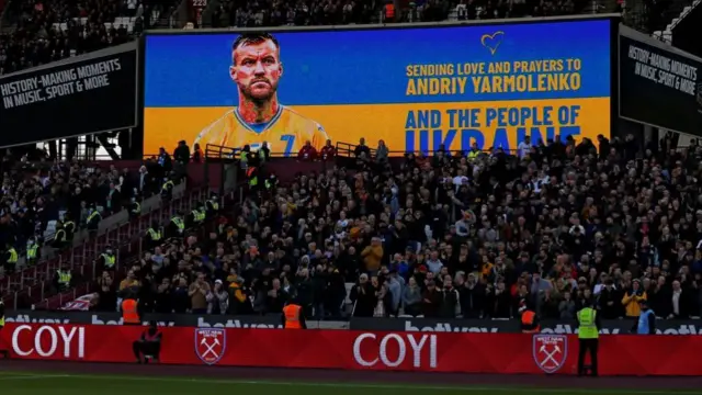 An image of Andriy Yarmolenko at the London Stadium