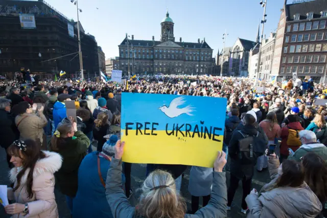 Protesters in Amsterdam