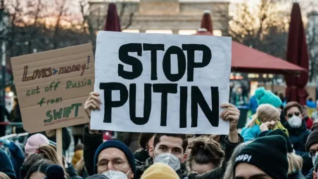 A protest against the invasion of Ukraine