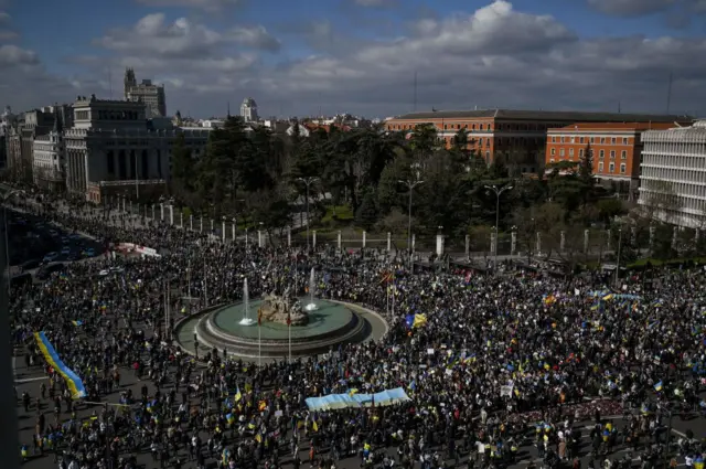 Protesters in Madrid