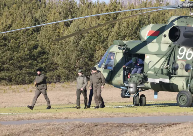 Ukraine delegation arriving via helicopter for talks with Russia