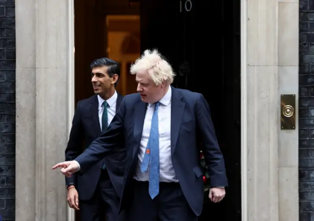 Rishi Sunak and Boris Johnson