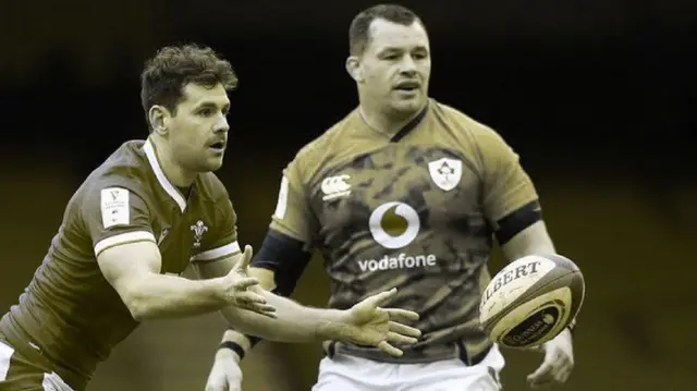 Wales' Tomos Williams (left) and Cian Healy of Ireland