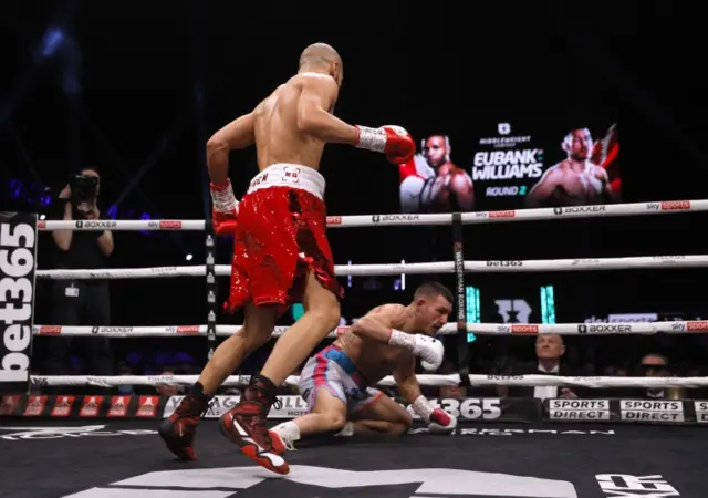 Chris Eubank Jr knocks Liam Williams to the canvas