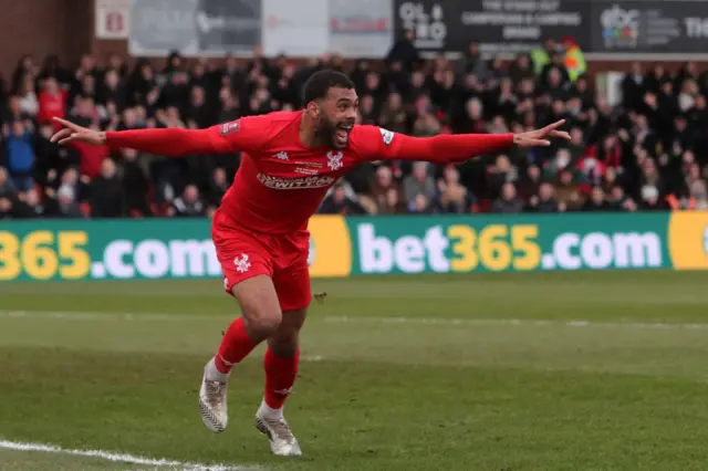 Alex Penny celebrates for Kidderminster