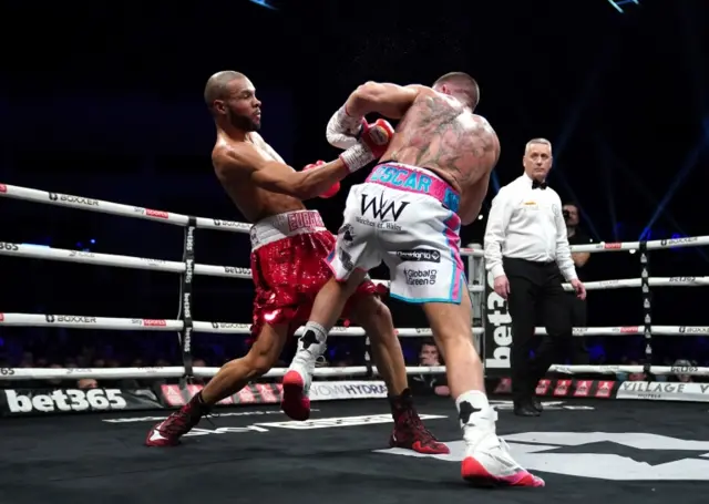 Chris Eubank Jr lands an uppercut against Liam Williams