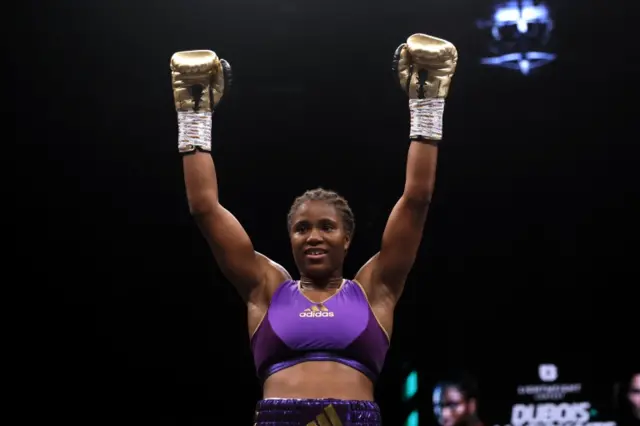 Caroline Dubois celebrates victory