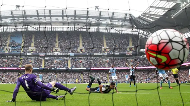 Mitrovic scores against Man City