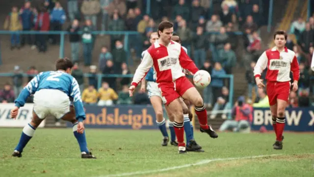 Kidderminster in action against Birmingham in 1994