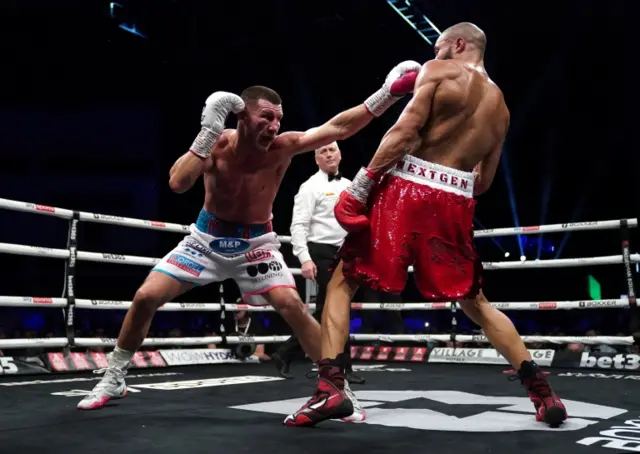 Chris Eubank Jr avoids a punch from Liam Williams