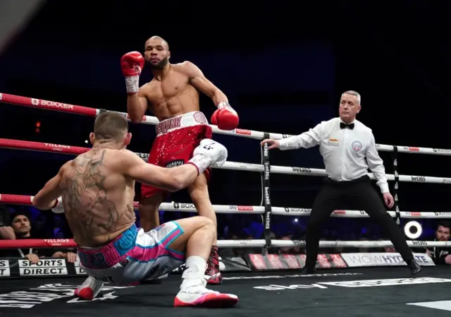 Chris Eubank Jr sends Liam Williams to the canvas