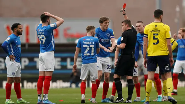 Portsmouth red card