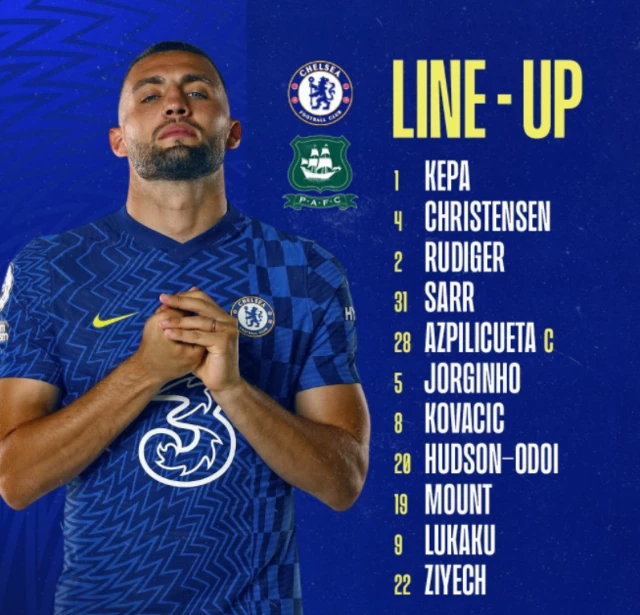 Chelsea line-up v Plymouth in the FA Cup