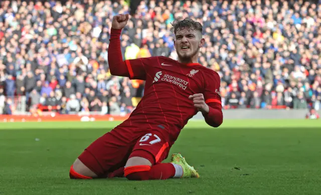 Harvey Elliott scores for Liverpool