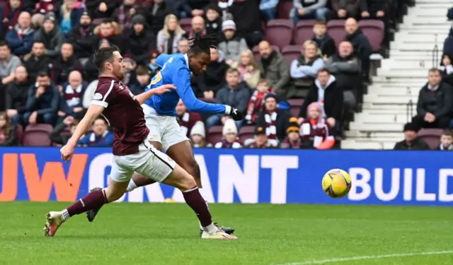 Joe Aribo scored a cracking goal when Rangers beat Hearts at Tynecastle