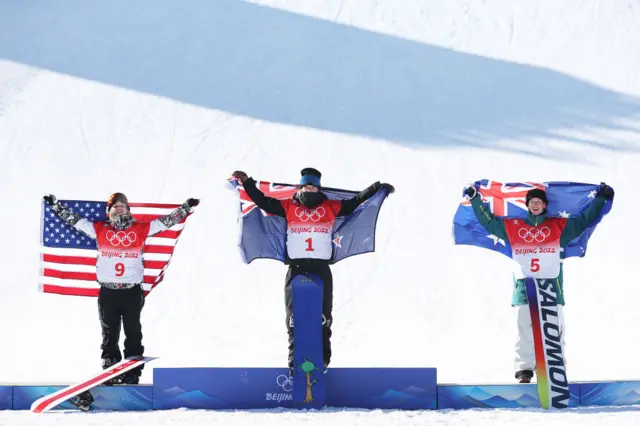 Zoi Sadowski-Synnott and Tess Coady on the podium