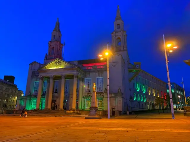 Covid memorial lights in Leeds