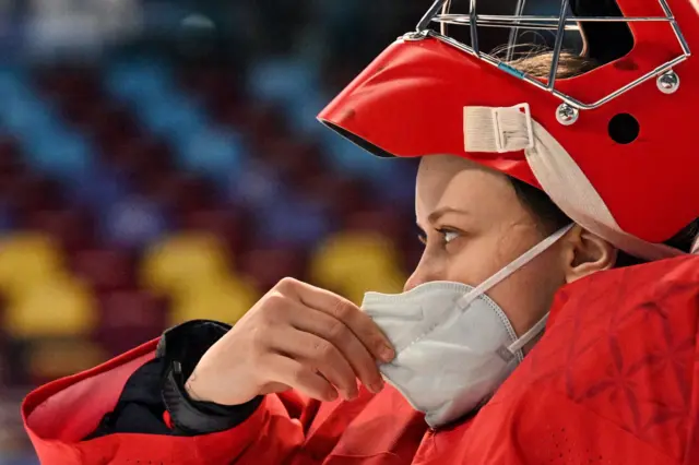 Russian Olympic Committee's goaltender Mariia Sorokina