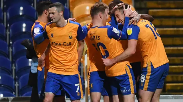 Mansfield celebrate goal