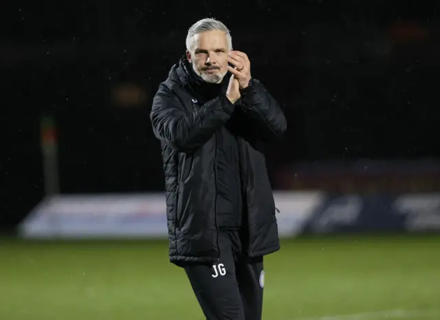 A delighted Jim Goodwin after the final whistle.