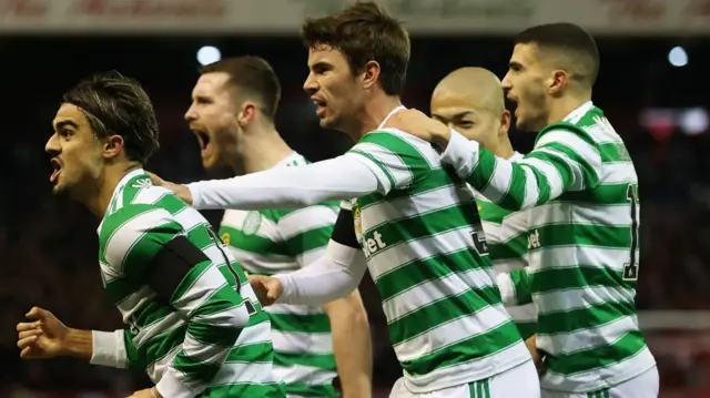 Celtic players celebrate