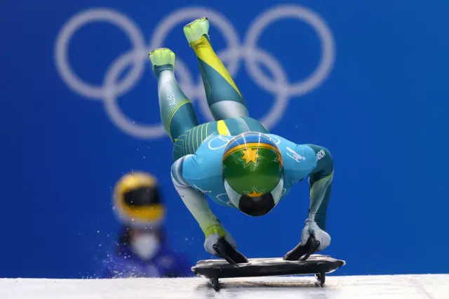 A Skeleton athlete at Winter Olympics