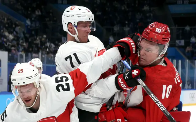 ROC and Switzerland players fighting