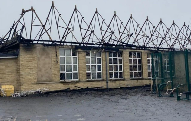 Fire damaged school