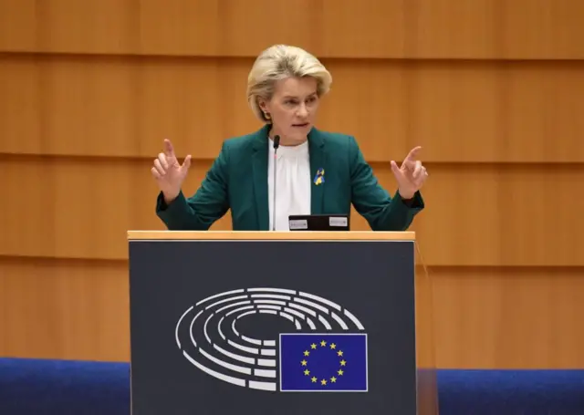 Ursula von der Leyen addressed the EU parliament