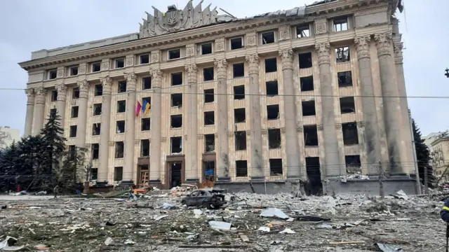 The state administration building in Kharkiv