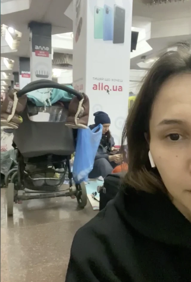 Svetlana hiding in a metro station