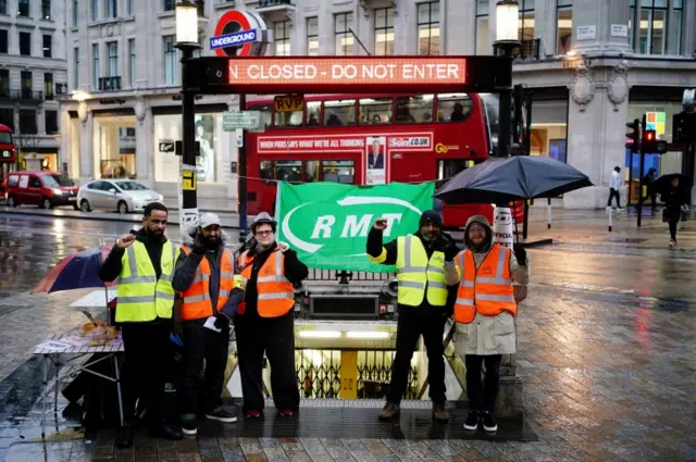 An RMT union picket line